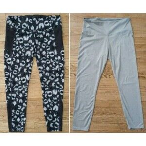 Under Armour Reebok Leggings 2 Pants Bundle XL Stretch Jogger Sport Workout